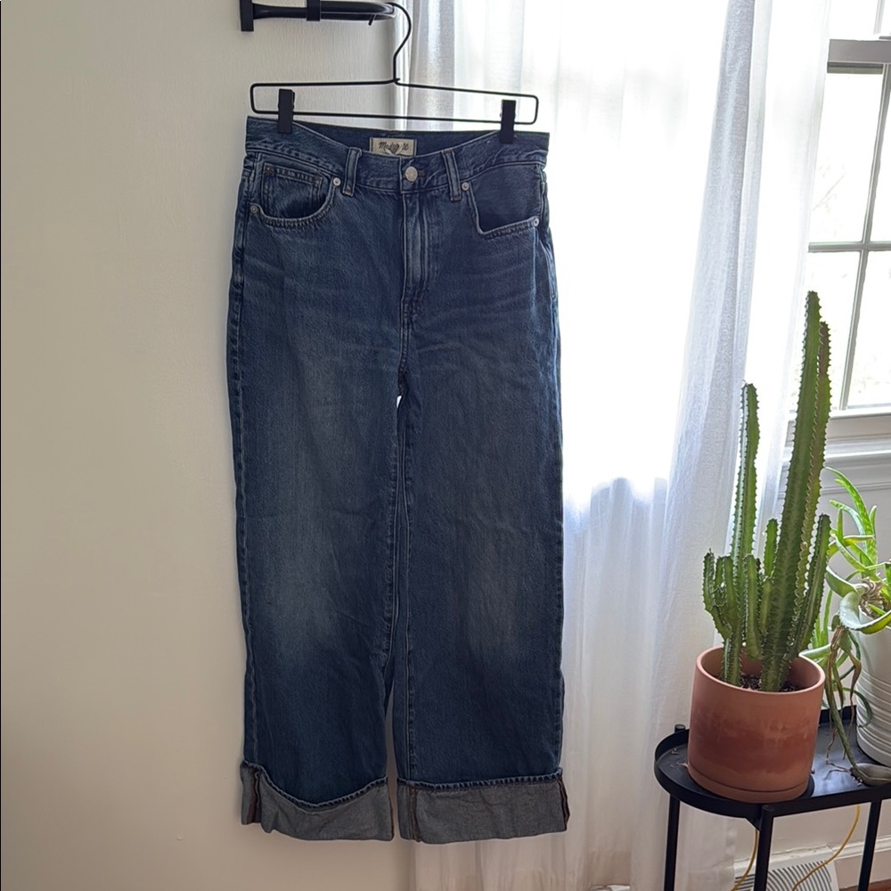 Madewell Cuffed Super Wide Leg Jeans Sz 27